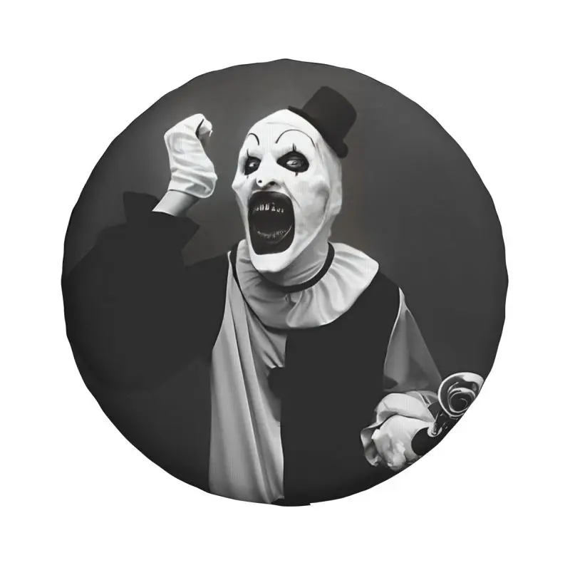 Custom Halloween Horror Movie Terrifier Spare Tire Cover for Jeep Toyota Mitsubishi 4WD 4x4 RV Car Wheel Protector 14