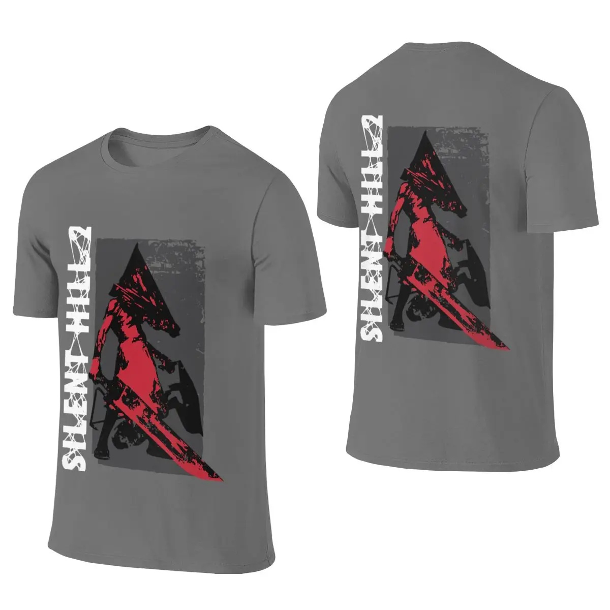 Red Pyramid Thing Casual Reversible T-shirtArtistic Style Fun Prints Cotton Tee