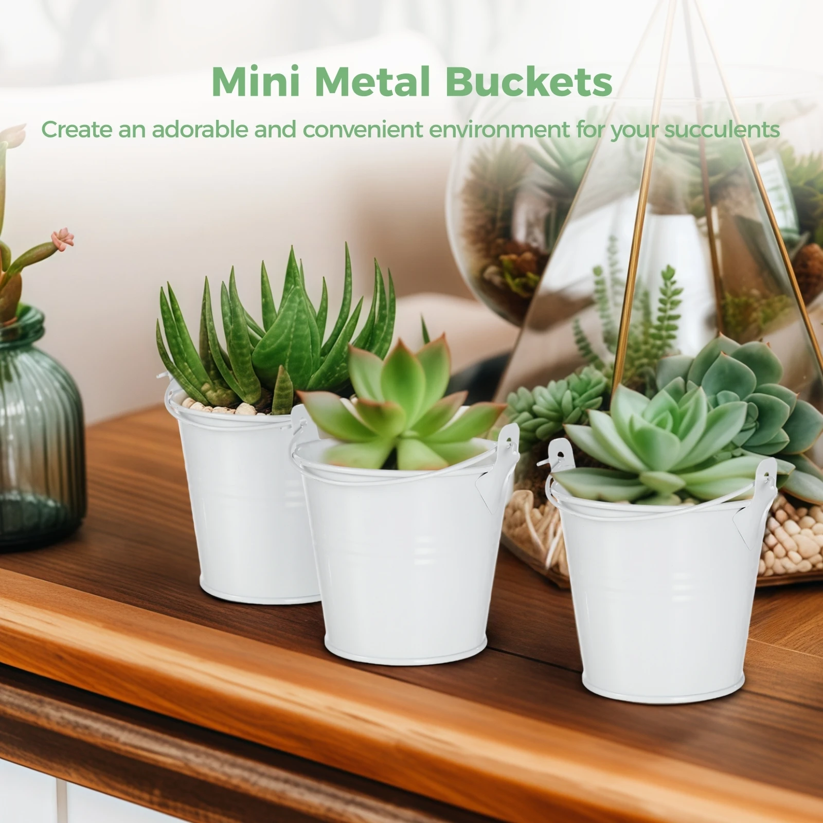 16Pcs Mini Metal Buckets 3