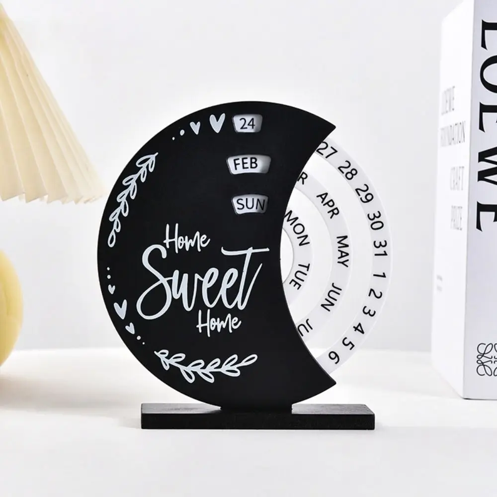 

Креативный ручной вращающийся настольный календарь, регулируемый дисплей месяца, даты, лунное колесо обозрения, настольный календарь, многоразовый, многоцелевой