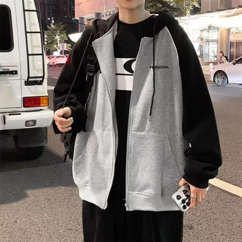 

Oversize Hoodie Cardigan Men's Casual College Sle Fall Winter Heavyweight 250 Pou Youth Loose Fit Long Sve Sweatirt