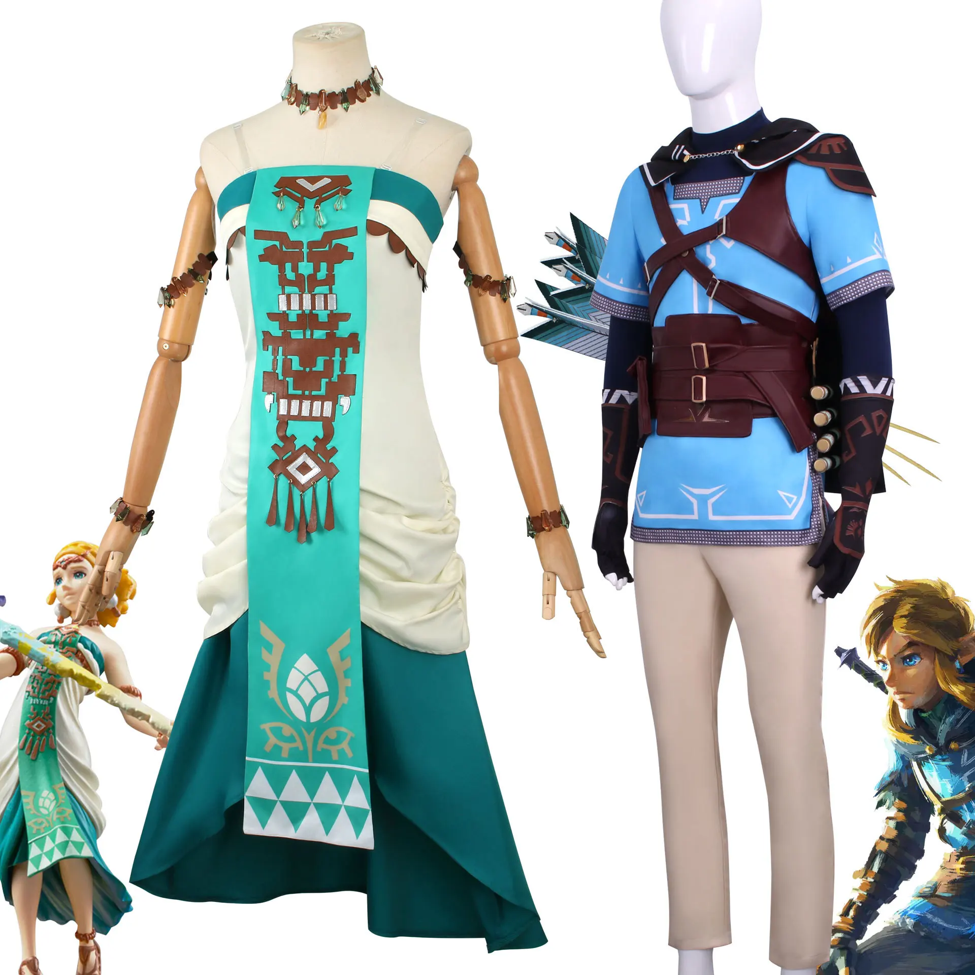 Game Link  Zelda Cosplay Tears of the Kingdom Costume Cloak set accessories Wig Pig headgear Korok Halloween costumes men women