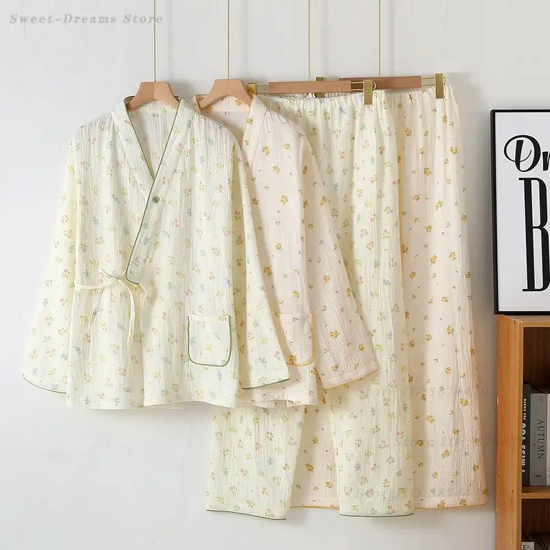 

Cotton Pajamas Set Pregnant Women's Sleepwear Sweet Printed Long Sleeve Trouser Suits Pijamas Loose Casual Homewear Loungewear