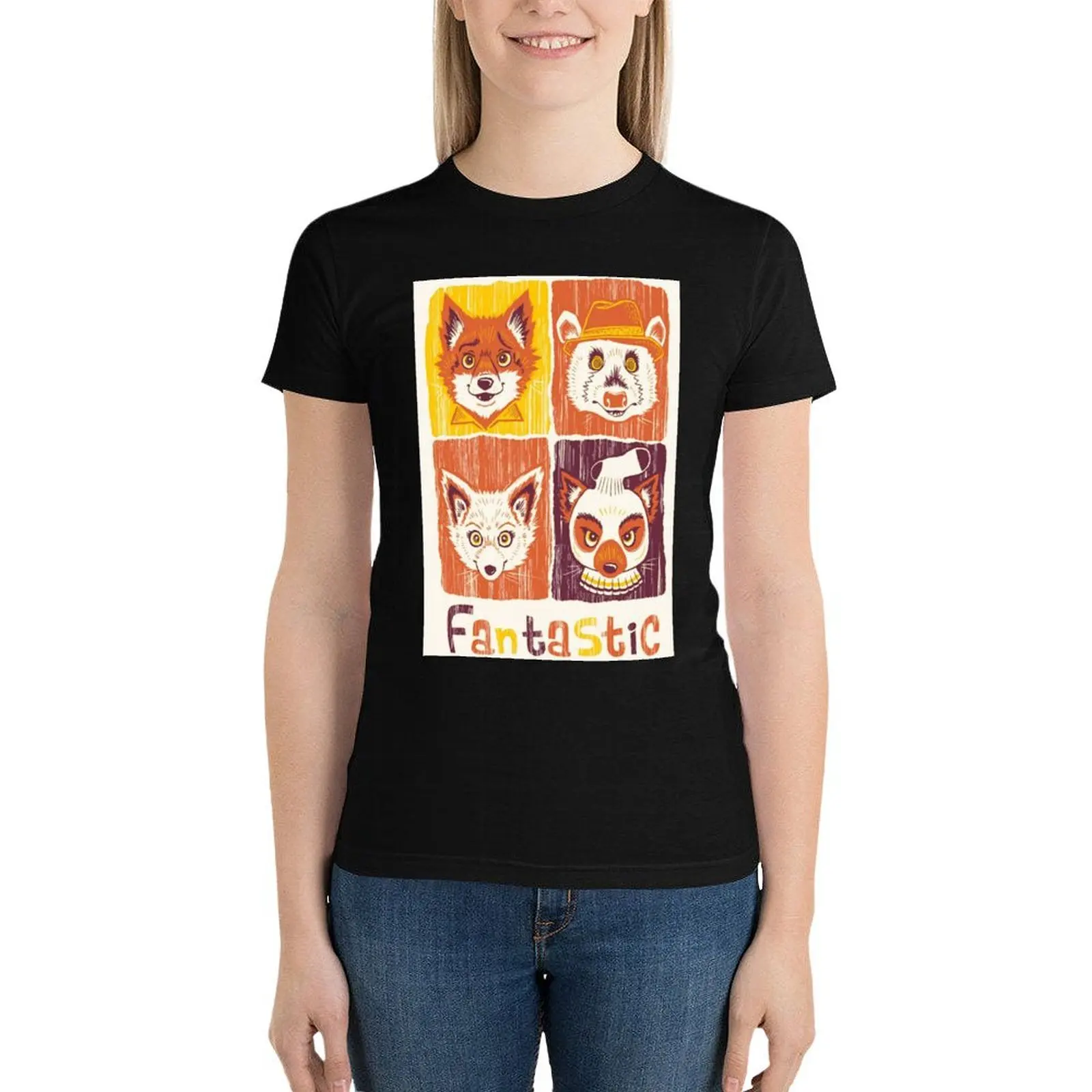 Fantastic Mr Fox Goodies T-Shirt anime clothes cute tops black t-shirts for Women