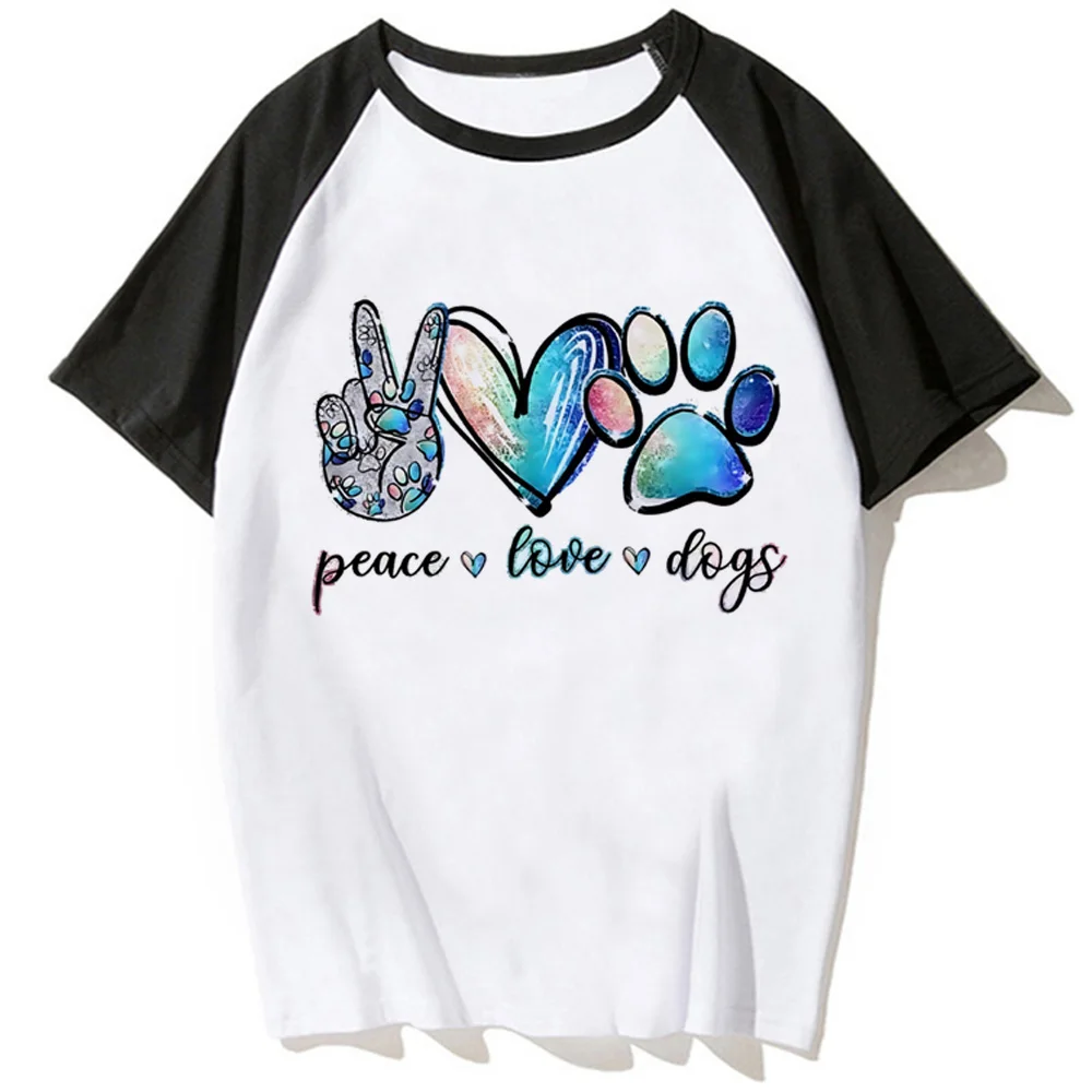 

Топ Peace Love Dogs, женская футболка из аниме, женская уличная одежда