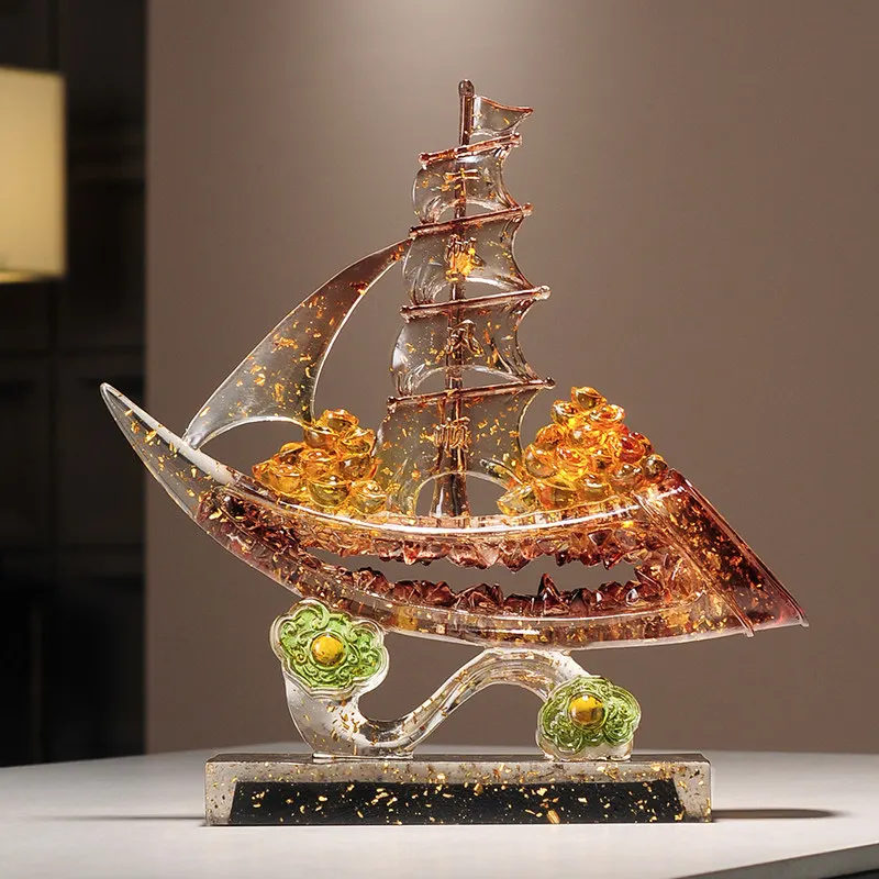 

PYH smooth sailing boat ornament light luxury high-end living room wine cabinet decoration boss office company