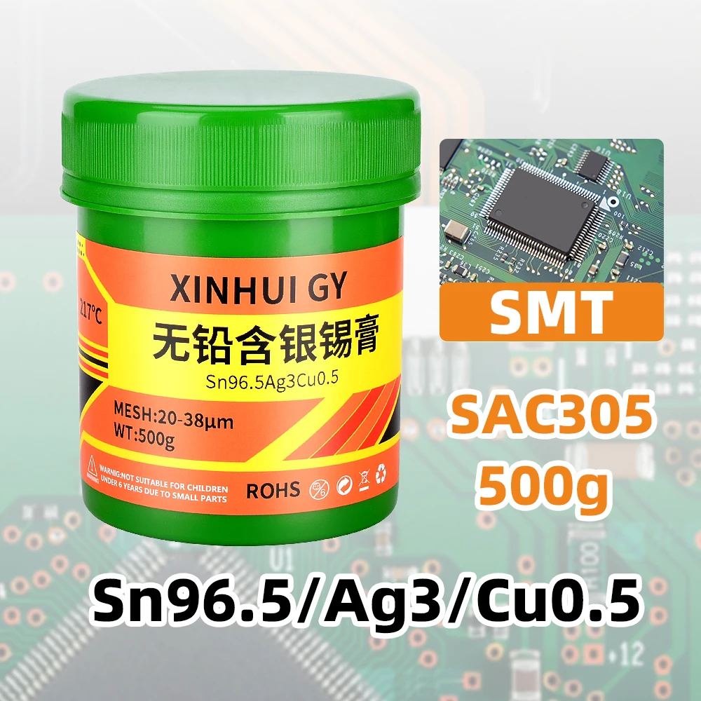 

Бессвинцовая высокотемпературная паяльная паста Sn96.5Ag3Cu0.5, содержащая 3% серебра, порошок SMT4, экологически чистая паяльная паста me
