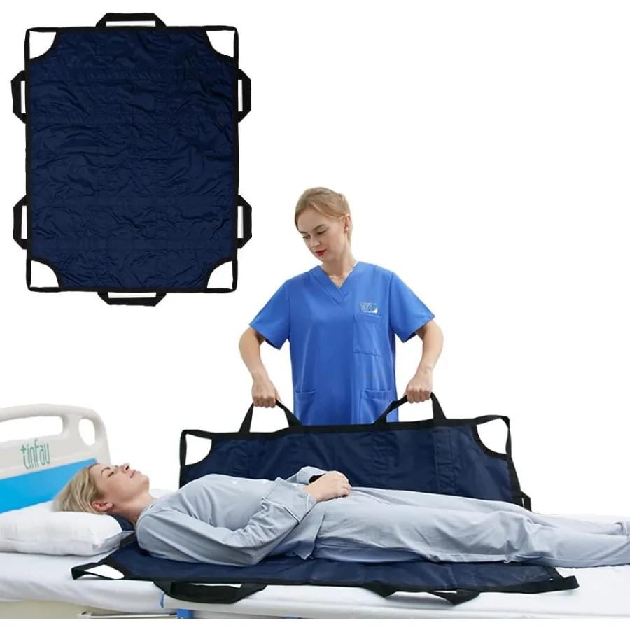 

Bed Positioning Pad with Reinforced Handles 50" X 40" Multipurpose Waterproof Transfer Sheet for Turning Lifting and Sliding Re