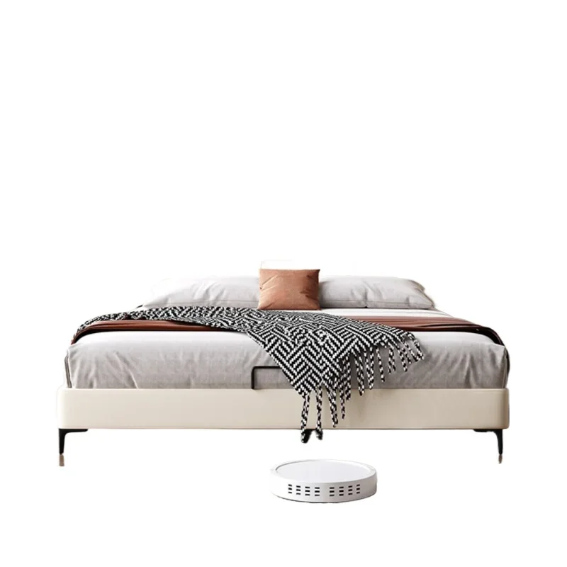Nordic light luxury 1.8m soft package Leather bed simple modern master bedroom double bed