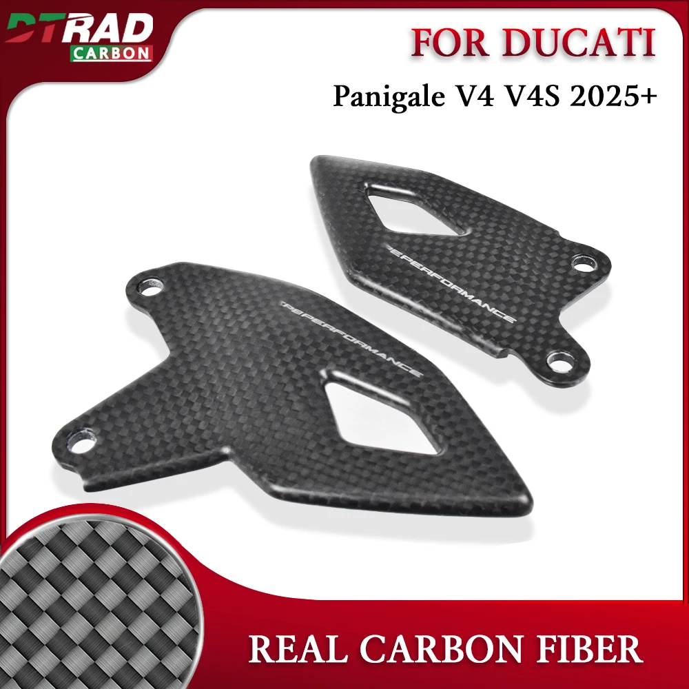 

V4 2025 For Ducati Panigale V4 V4S 2025+ Genuine carbon fiber footrest guard Heel side plate Motorcycle accessories Fairing