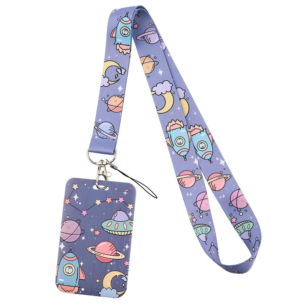 Love Marble Pattern Keychain Holder with Lanyard