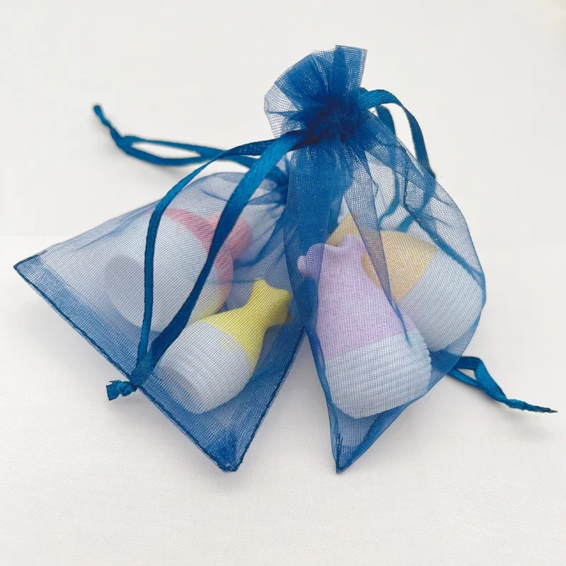

500pcs Storage Sachet Pouch Navy Blue Gift Bag Mesh Drawstring Organza Bag Blue Organza Gift Bags Wedding Packaging Jewelry Bags