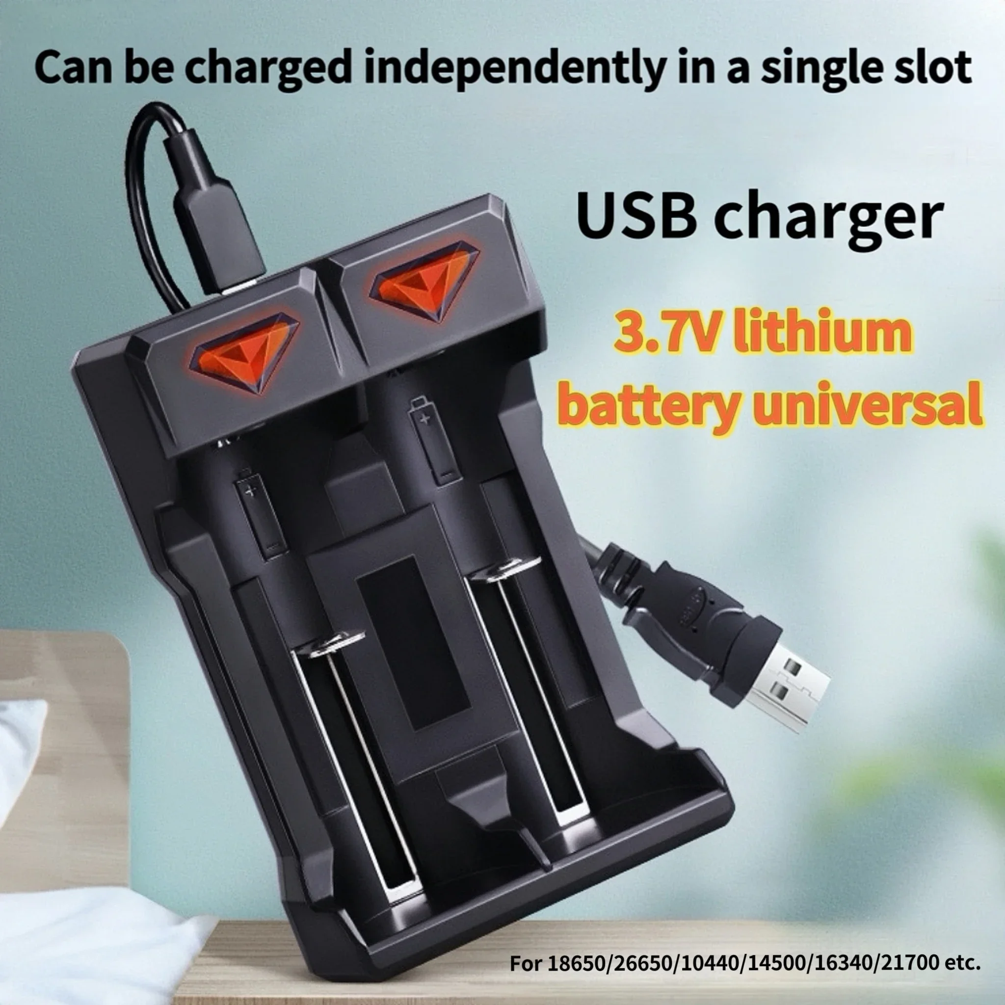 Batteria 14500 Batteria al litio ricaricabile da 3,7 V 800 mAh Caricabatterie per torcia Rasoio Radio Microfono Altoparlanti Bluetooth