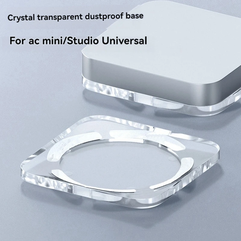 Desktop Dustproof Stand For Mac Mini And Mac Studio Transparent Acrylic Holder Cooling Heat Disspation Mount Accessories