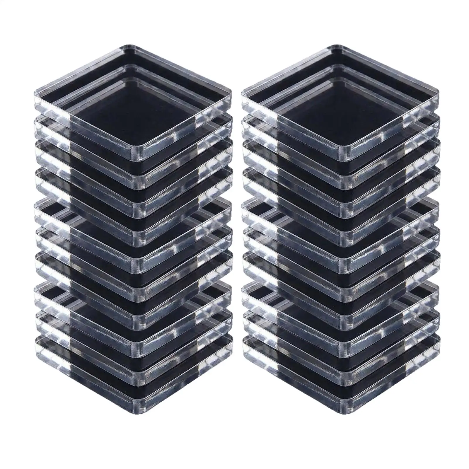 DIY Fridge Magnets Clear 2x2 Inch 20 Pieces Adhesive Backing Magnetic Acrylic Square Fridge Magnet for Home Kitchen School