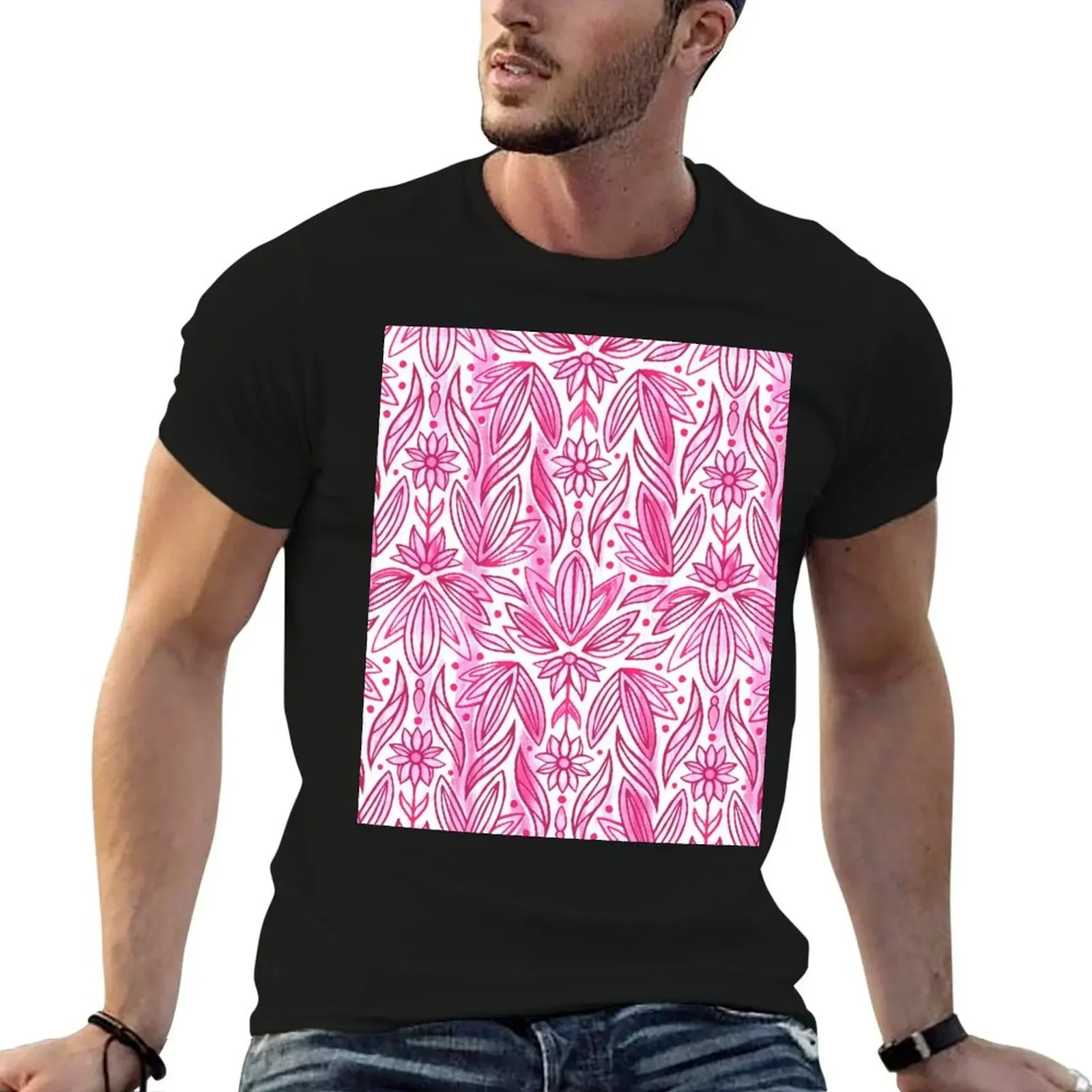 Rococo Magenta Enamel Art Deco T-Shirt vintage animal prinfor boys sublime customizeds T-shirt men