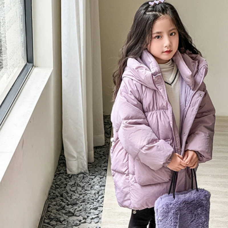 Girls Down Coat Jacket Cotton Windbreak 2023 Lovely Warm Plus Thicken Winter Skiwear Ten Degrees Below Zero Children's Clothing