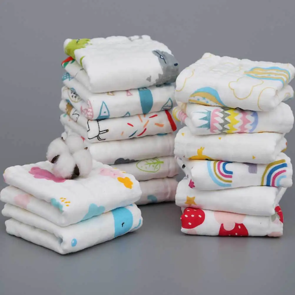 2 قطعة منديل الطفل القطن الخالص الفراولة نمط منشفة الوجه الصغيرة 25x50 سنتيمتر الاطفال غسل الوجه القماش لينة تنفس #4