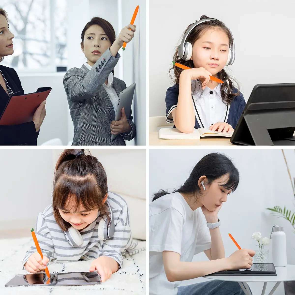 

Stylus Pen Cover Carrot Silicone Protective Sleeve Compatible Pencil 2 Soft Touch Non Slip Protective Case