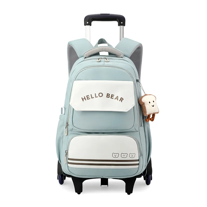 Rolling School Bags for Girls Backpack Children Waterproof School Backpacks with Wheels Middle School Trolley Luggage Back Pack