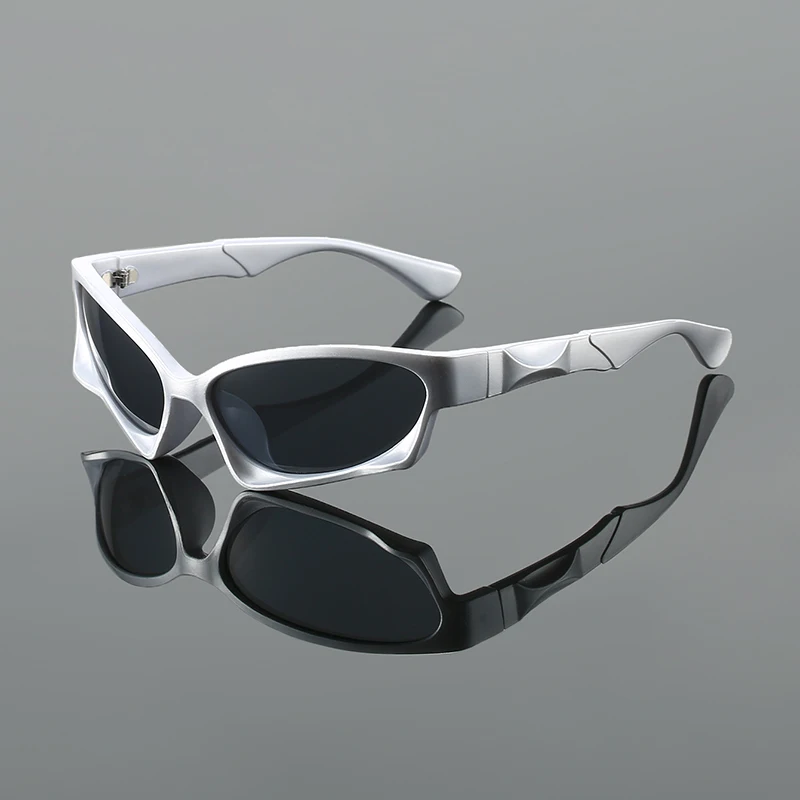 

KAMMPT Y2k Sports Goggle Men New Fashion Punk Mirror Outdoor Cycling Shades Trendy Futuristic Brand Design Anti-UV Sun Glasses