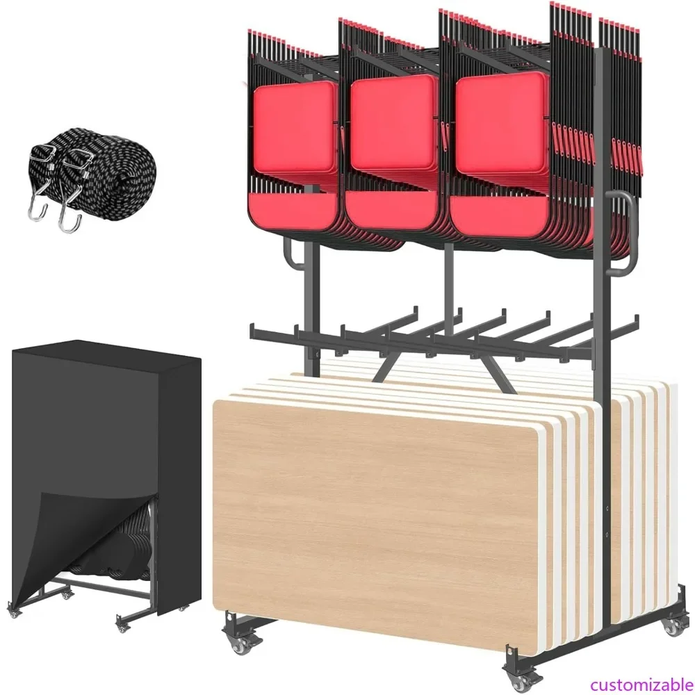 

Прочная складная тележка для хранения стульев с блокируемыми колесами, вмещает 84 стула или 12 столов (грузоподъемность 1100 фунтов)