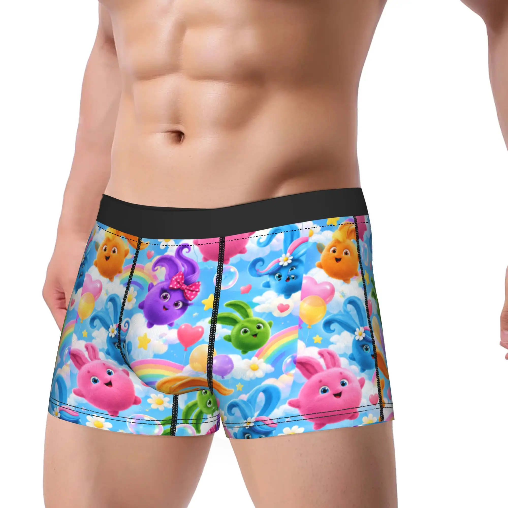 Sunny Bunnies Ball Pattern Underwear  Men Panties Print Sexy Soft Boxershorts Trenky Boxer Brief Large Size