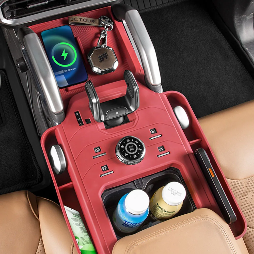 For Chery Jetour Traveler T2 2024 2025 Silicone Central Control Gear Storage Box Interior Modification supplies protection pad
