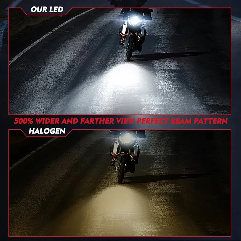 1/2Pc H4 Fanless LED CSP Headlight Bulb for Car Motorcycle 9003 LED Hi/Lo High and Low Beam Headlamp Auto Head Lamp Ultra Bright