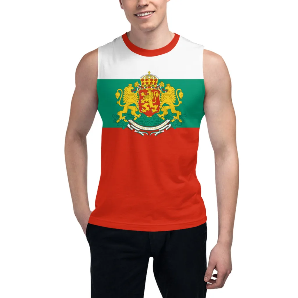 

Футболка без рукавов с флагом Болгарии, 3D мужская футболка для мальчиков, спортивные майки, майки для фитнеса, бега, баскетбольный тренировочный жилет