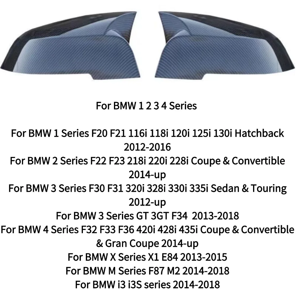 For BMW 1 2 3 4 Series F20 F22 F23 F30 F31 F32 F33 F34 F36 2012 - UP Look Replacement style Glossy Black Carbon Fiber Mirror Cov