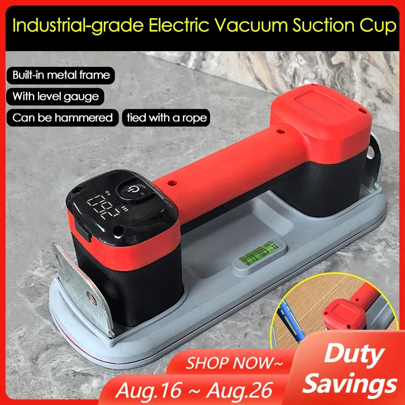300kg Electric Vacuum Suction Cup for Floor Joint Repair Glass Tiles Heavy Lifter LED Intelligent Display Vacuum Lifting Cup