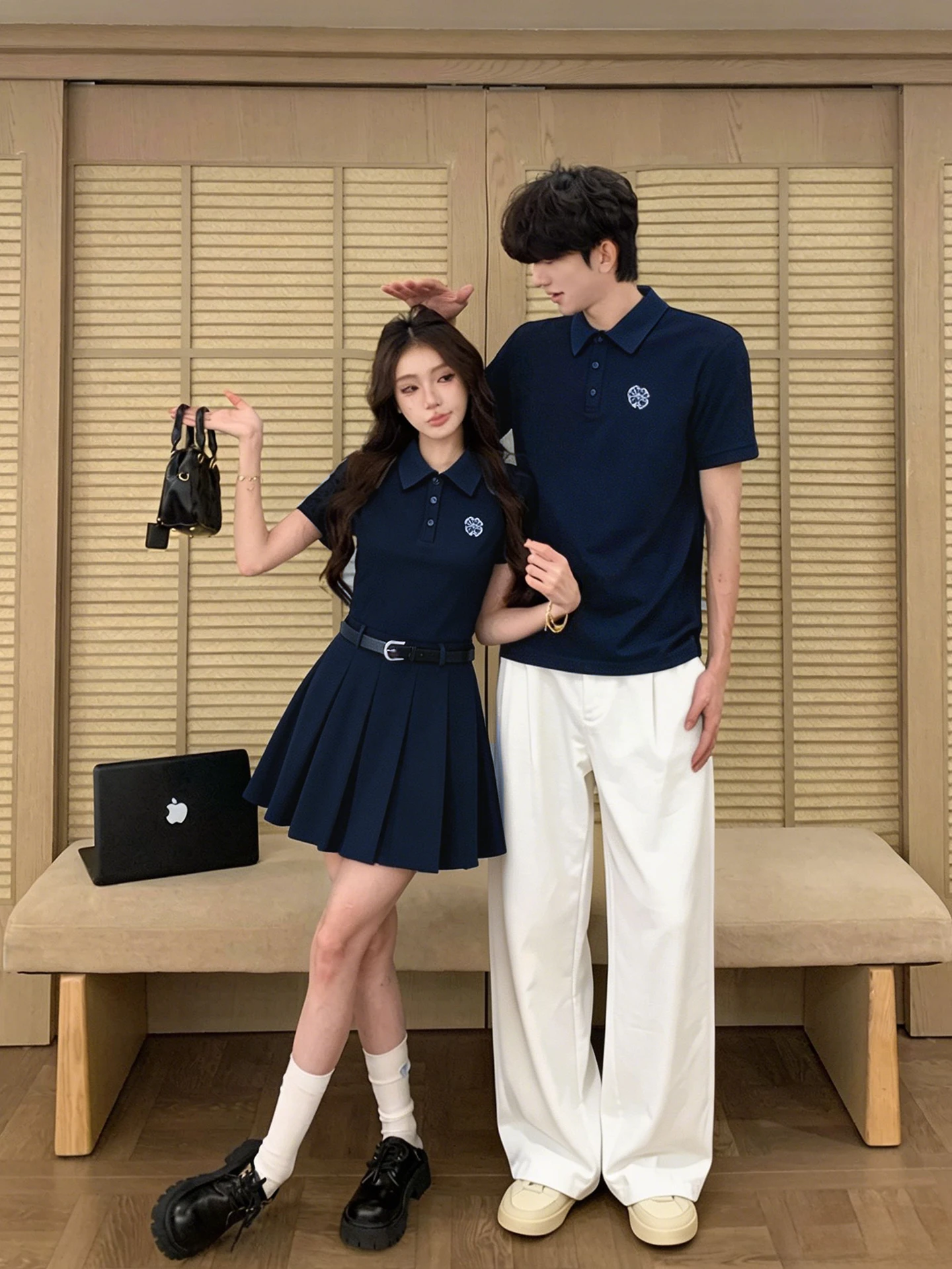 Couple's Summer Short Sleeve  Neck T-Shirt Waist Cinching Slimming Dress Unique Design Casual Wear Standard Fit Universal...
