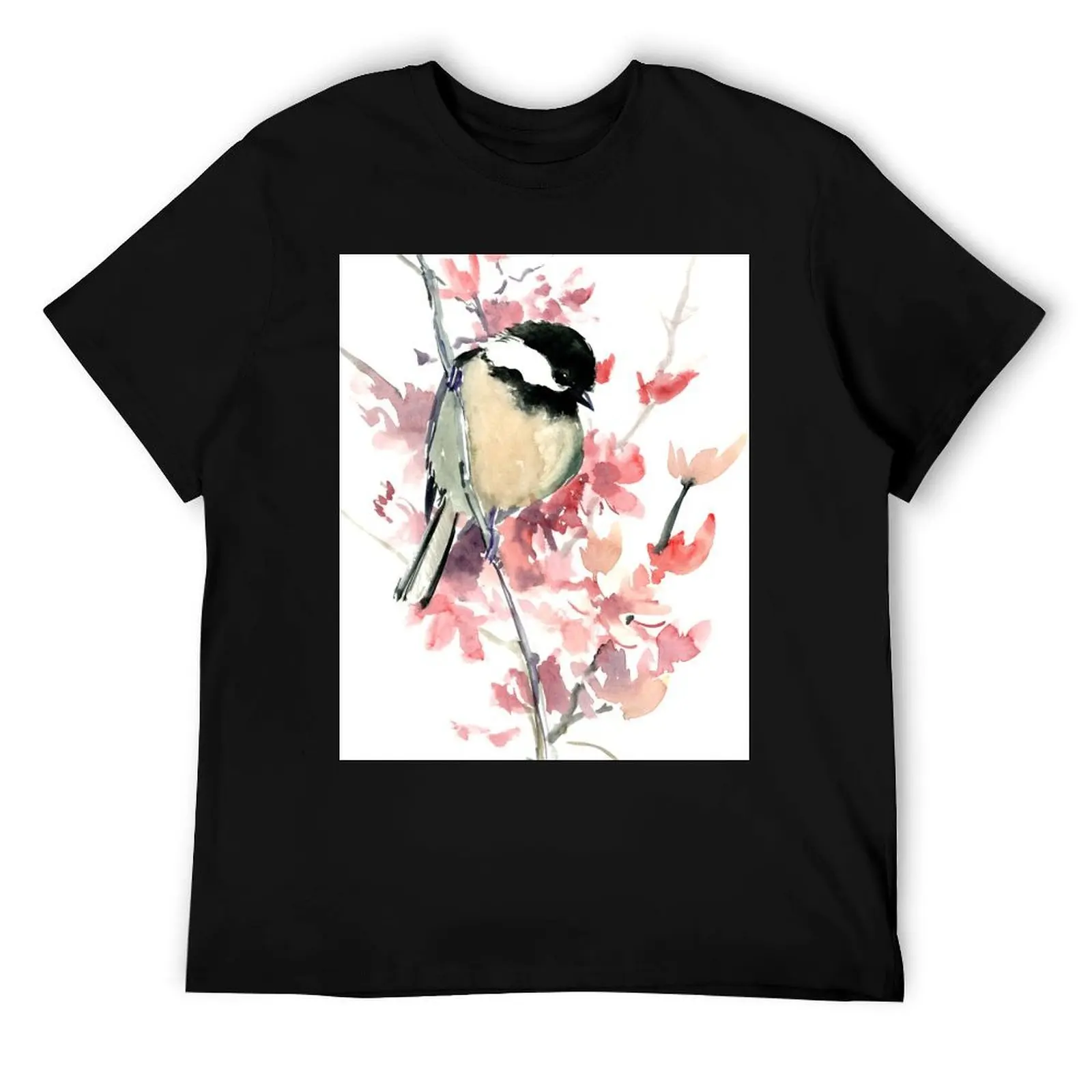 

Chickadee and Cherry Blossom T-Shirt t shirts for man pack white t shirts for man graphic funny T-Shirt