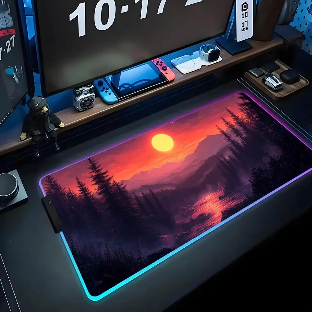 

Afterglow Mouse Pad RGB Gaming Mousepad Big LED Pad PC Desk Mat Luminous Mouse Pad Large Keyboard Mats Table Rug With Backlit