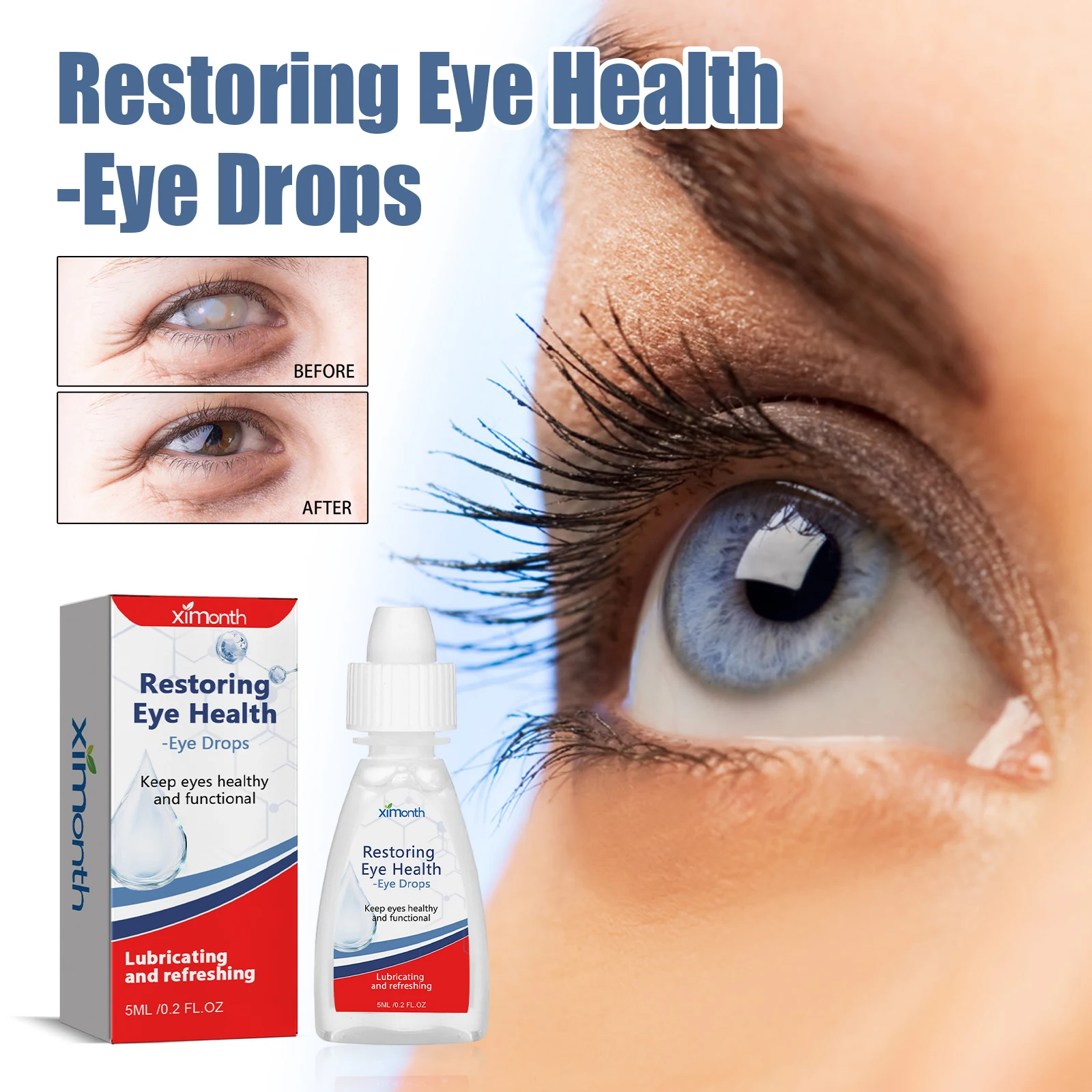 Ximonth Eye Drops - Relieve Eye Fatigue, Repair Dry Eyes, Redness, and Blurry Vision 5ml