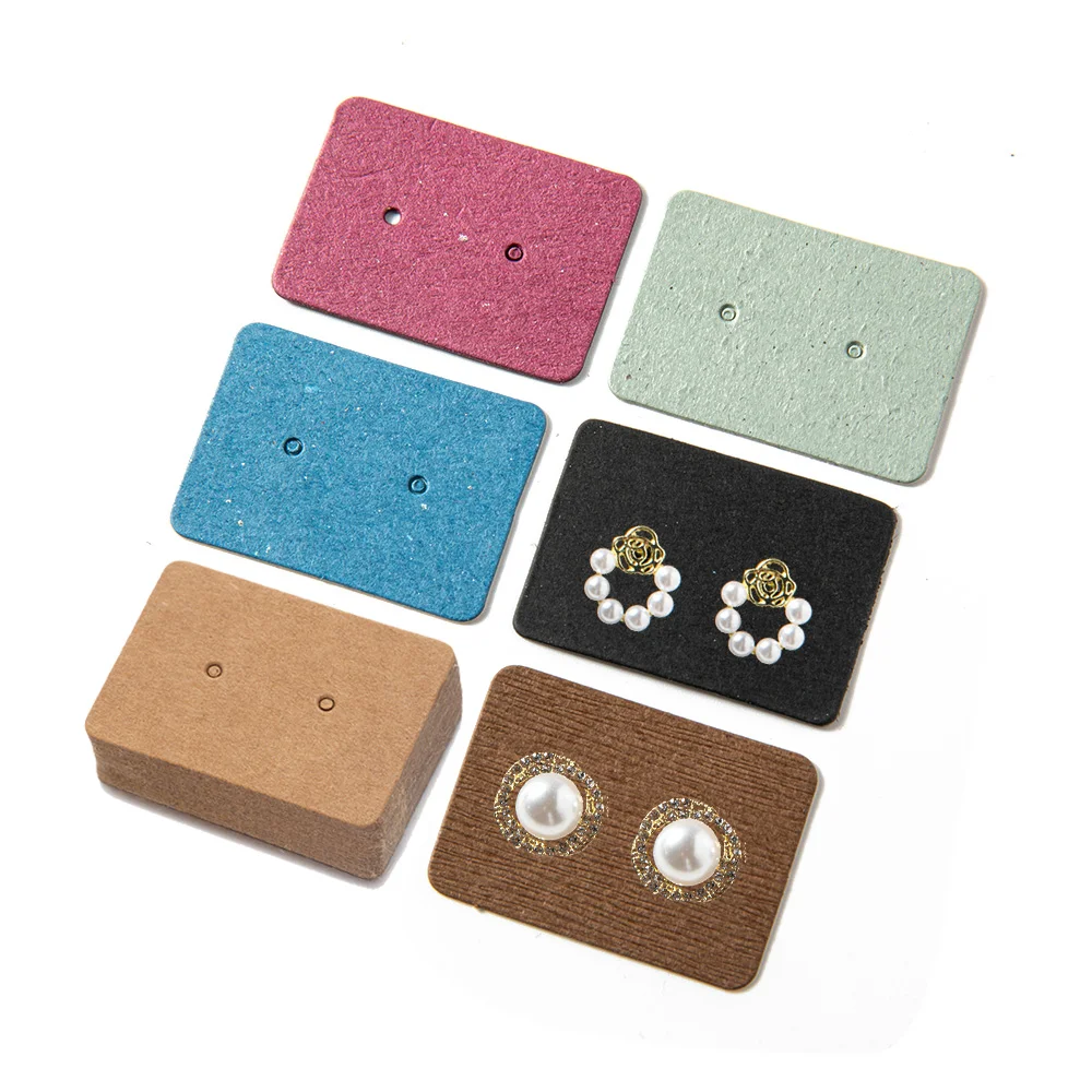 

100pcs 2.5x3.5cm Earring Cards Cardboard Labels Holder For Jewelry Bijouterie Display Organizer Packaging Small Business Selling