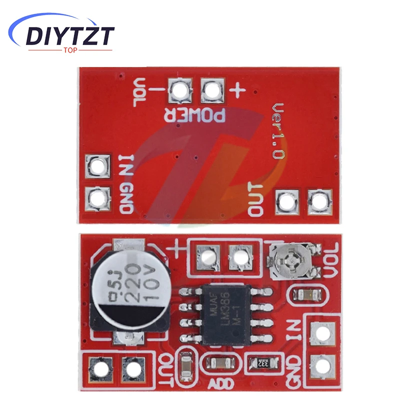 DIYTZT DC 5V-12V Micro Electret Amplifier MIC Condenser Mini Microphone Amplifier Board Volume Adjustable