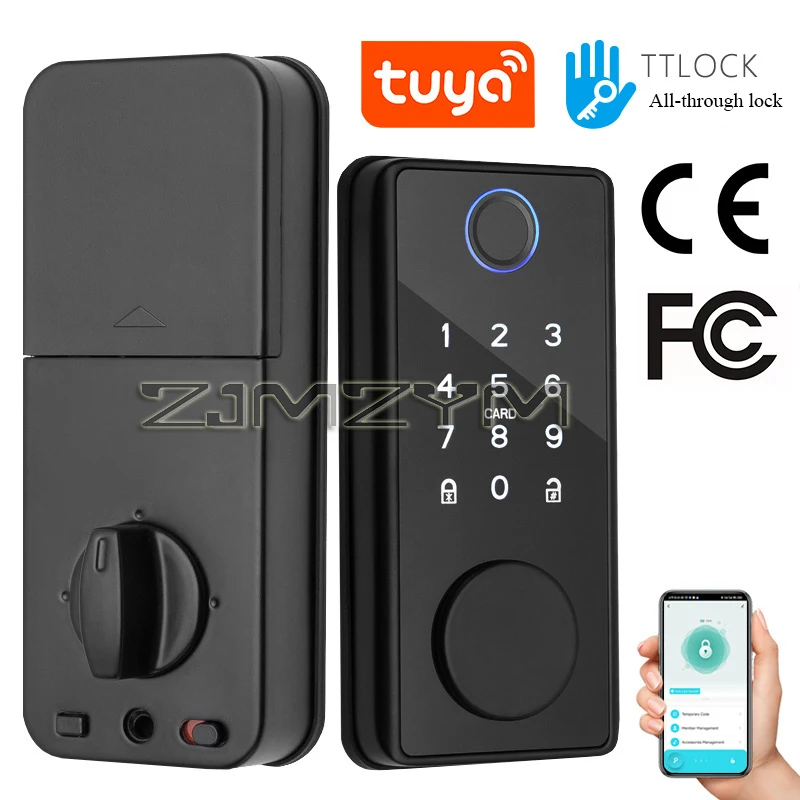 

Smart Deadbolt Locks Bluetooth WiFi App Biometric Fingerprint Password Keyless Entry Door Auxiliary Locking