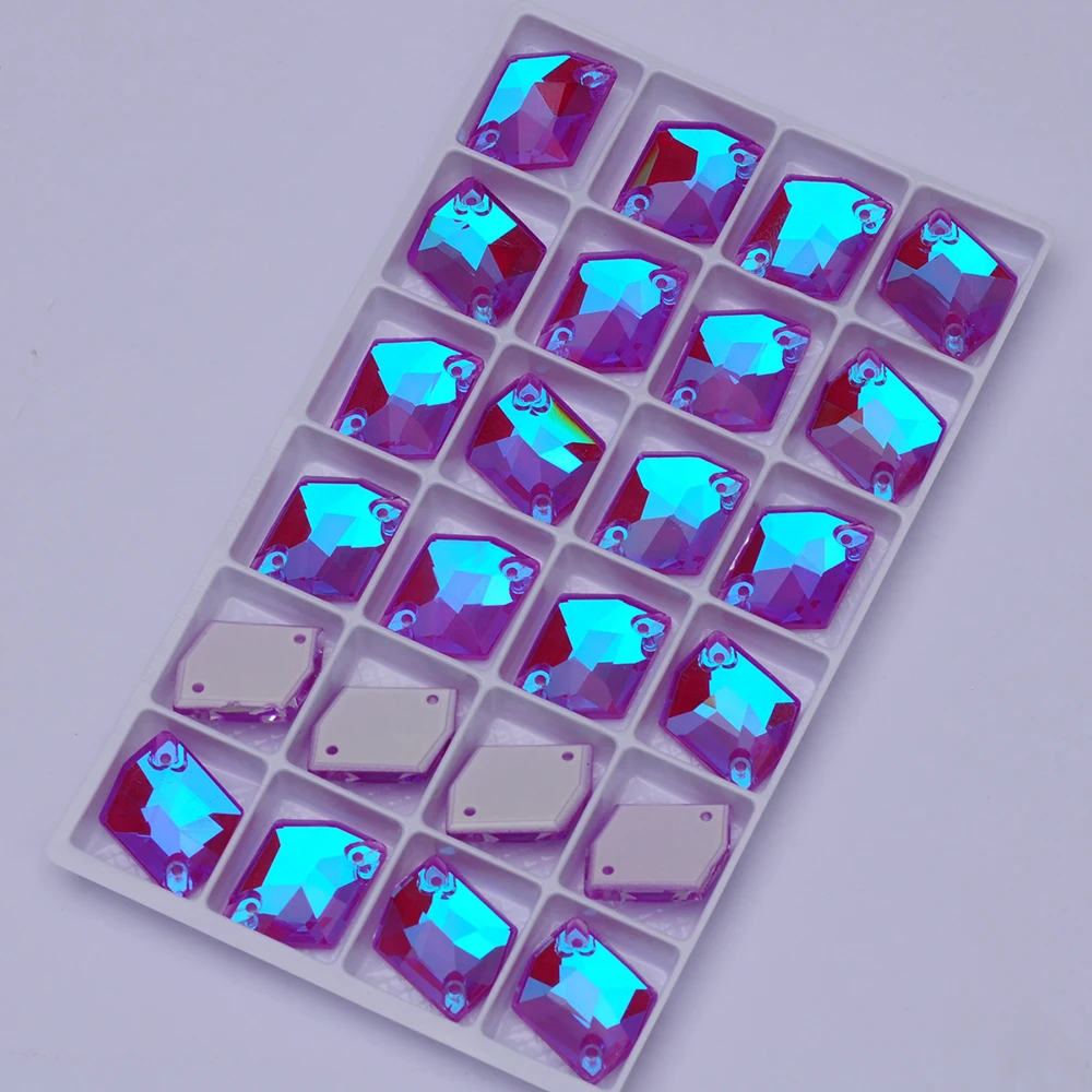 PUBRILEX Elektrisches Violett DeLite Diamantglas Aufnähbare Strasssteine Flache Rückseite Dekorative Kristalle DIY Nähhandwerk Strass Edelsteine – Detail 10