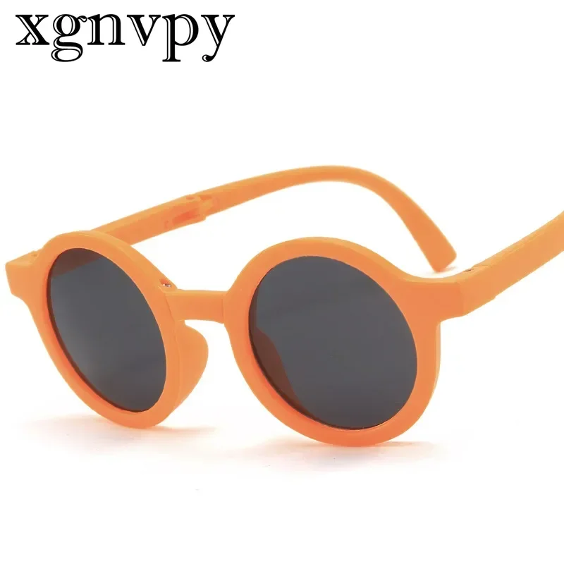 xgnvpy Polarized Sunglasses for Men - Retro Round Frame, Foldable Design, Korean Frosted Finish - Perfect for Outdoor Adventures