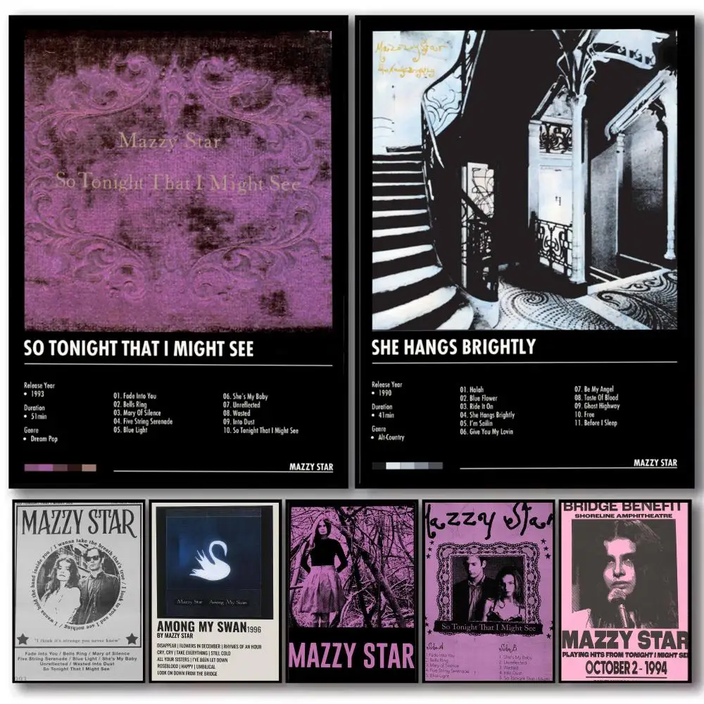 Dream Pop Band M-Mazzy Star Poster PP Wall Decor Posters Celebrity Art Prints Aesthetic Wall Art Bedroom Office Home Gift