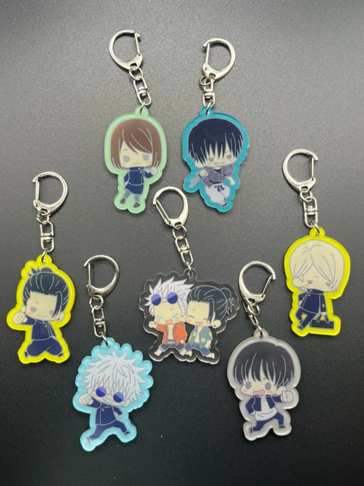 Anime Jujutsu Kaisen Satoru Gojo	Geto Suguru Cosplay Acrylic Keychain Double-faced Hanging School Bag Cute  Ambitus