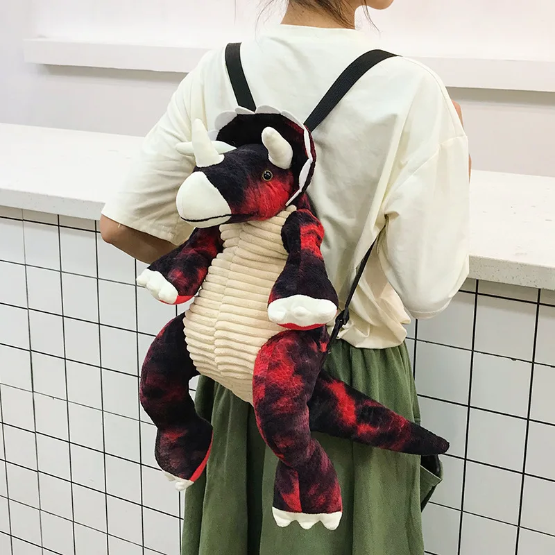 43cm Kawaii Dinosaur Backpacks Kindergarten Kids Plush Dragon Backpack Soft Stuffed Animals Toys Bag for Children Birthday Gifts