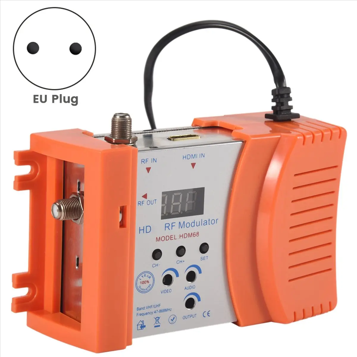 

(A15I) Новый модулятор HDM68, цифровой RF HDMI-модулятор, преобразователь AV в RF, VHF UHF, стандарт PAL/NTSC, портативный модулятор, вилка стандарта ЕС