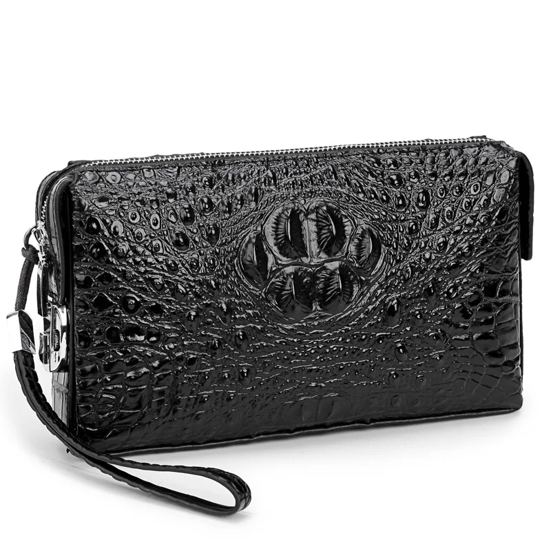

Men's Business Handbag PU New Crocodile Print Large Capacity Casual Head Leather Briefcase wallet card holder storage bag ita