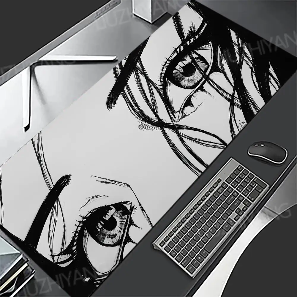 black and White Anime Girl Mouse Pad Rubber Anti-slip Keyboard Table Mats Large Gaming Office Mousepads XXL Game Laptop Desk Mat
