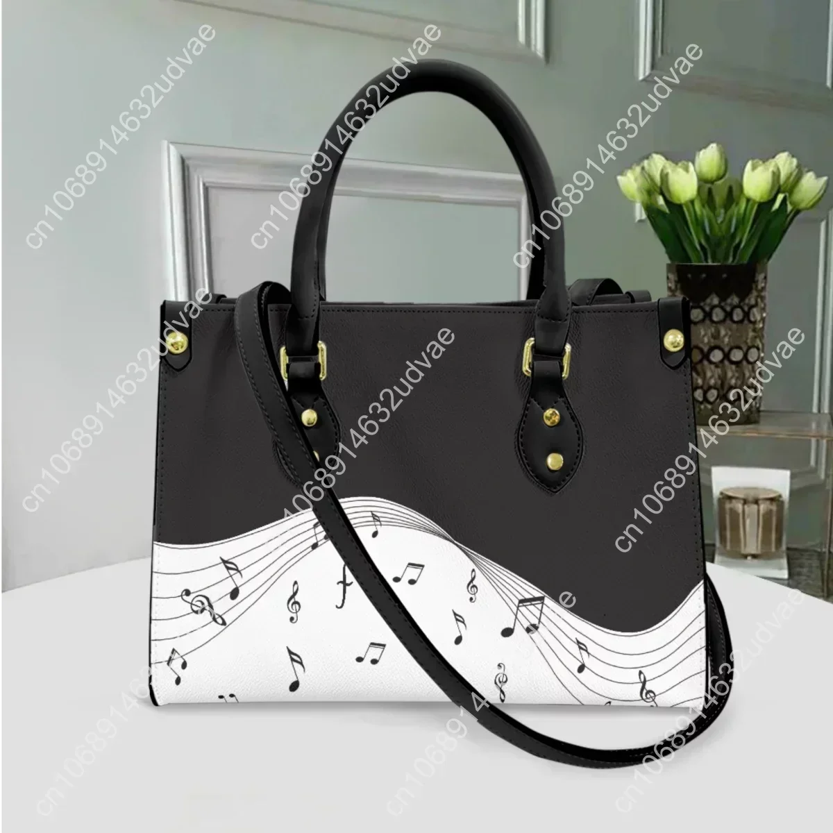 Piano Note-bolsos de mano de gran capacidad para mujer, bandoleras de lujo con asa superior, a la moda, para fiesta, regalo para el día de la madre