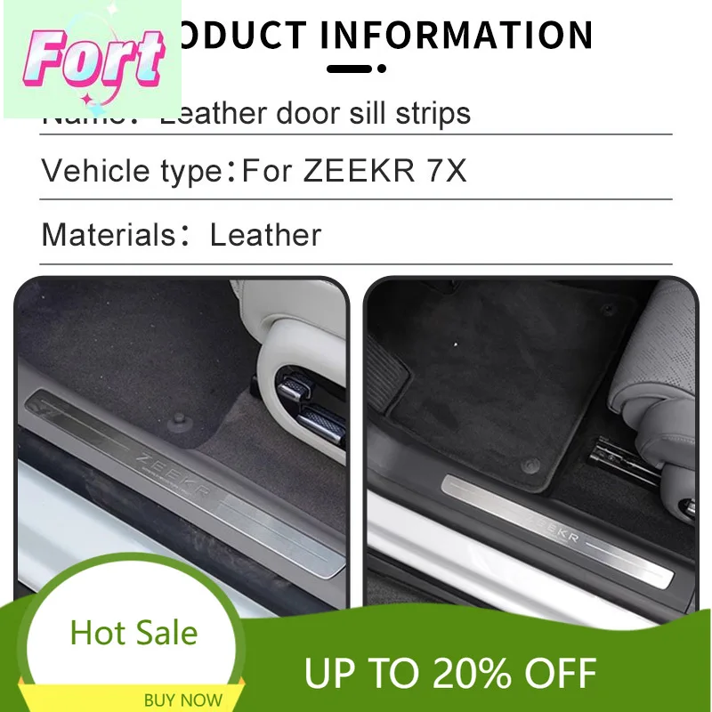 New For Zeekr 7X Door Sill Protection Strip Protective Sticker Welcome Pedal Protection Strip Trunk Interior Modification zeekr