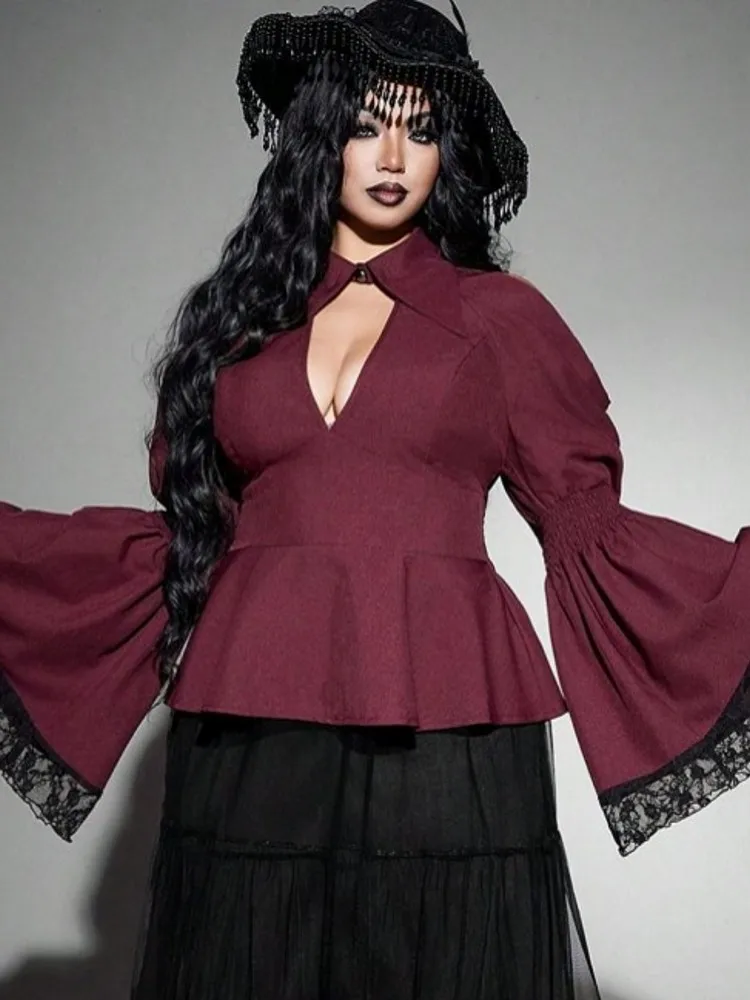 Picture 4: 0XL-4XL Plus Size Autumn Spring Fashion Elegant Shirt Blouse Turn Down Collar 3XL 4XL Big Size Women Long Sleeve T-shirt Tops